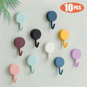 10 Packs Small Adhesive Reusable Hooks