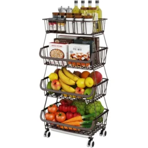 Metal Fruit Vegetable Storage Basket for Kitchen, Dimensions: 12D x 157W x 312H