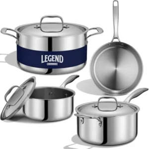 5-Ply Stainless Steel Cookware Set 7-Piece Pots and Pans Set